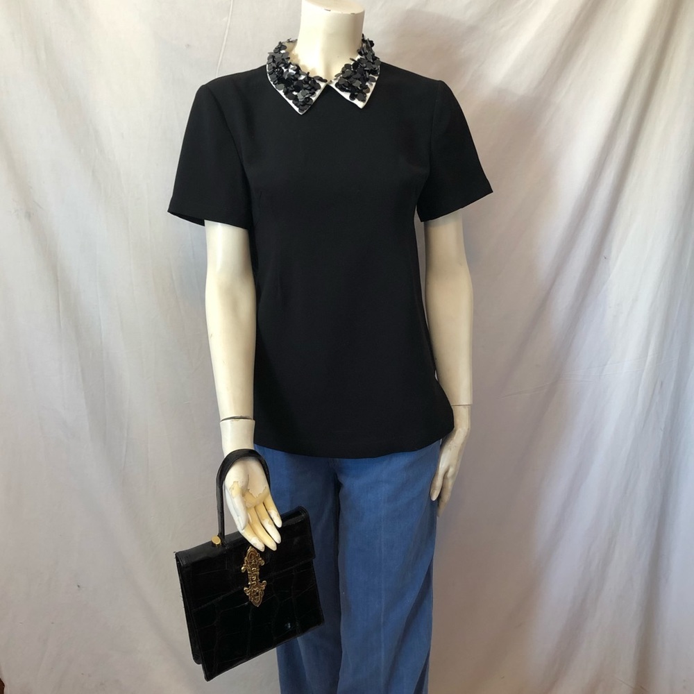 Coolest! Trina Turk jeweled sequined collar top